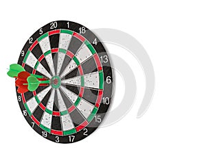 Isolated Dart Board with Holes on Dart Board