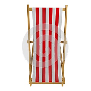 isolated deck chair realistic illustration. beach chair top view