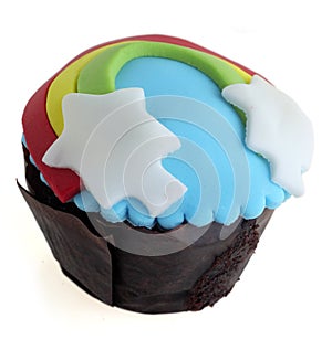 Isolated decorated cup cake