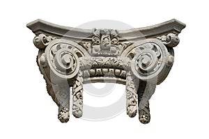 Isolated Decorative Ionic Column Capital