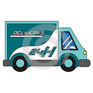 Isolated delivery cart carrying delivery packages