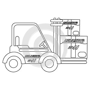 Isolated delivery cart carrying delivery packages