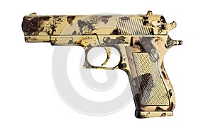 Isolated desert camouflaged Beretta gun