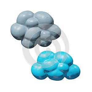 Isolated design of realistic 3d cumulus clouds toy