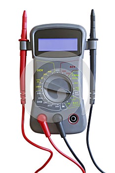 Isolated digital multimeter on white background