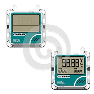 Isolated digital thermometer on transparent background