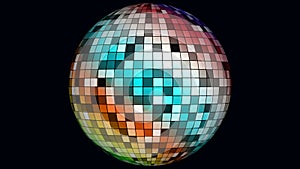 Isolated disco ball. Vector single continuous one line art drawing.