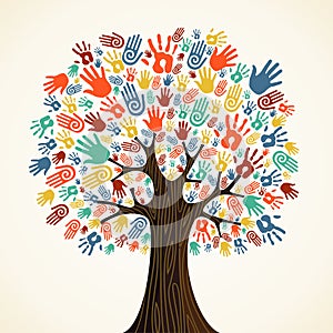 Diversità un albero mani 