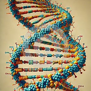 Isolated DNA structure representing science and evolution photo