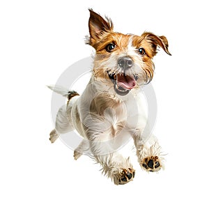 Isolated dog jumping on transparent background ai generated photo
