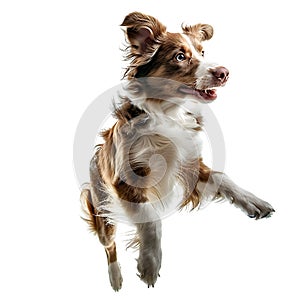 Isolated dog jumping on transparent background ai generated photo