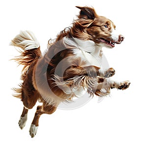 Isolated dog jumping on transparent background ai generated photo