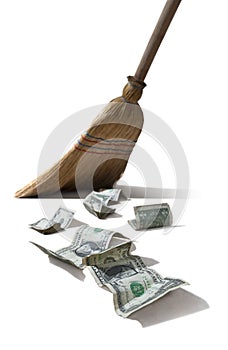 Isolated dollar sweeper photo