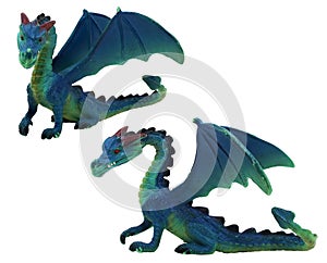 Isolated dragon toy photo.