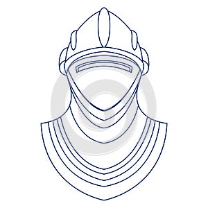 Isolated draw helmet heraldry vector illustration