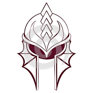 Isolated draw helmet heraldry vector illustration
