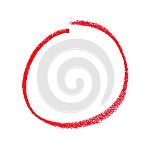 Isolated drawn red circle