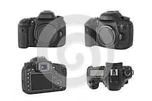 Isolated DSLR professional photo camera body