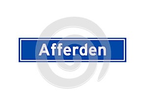 Afferden isolated Dutch place name sign. City sign from the Netherlands.