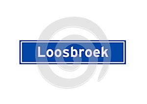 Loosbroek isolated Dutch place name sign. City sign from the Netherlands. photo