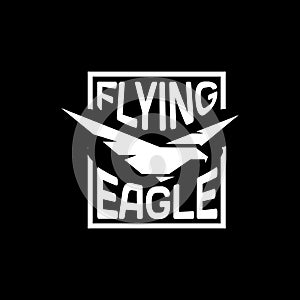Isolated eagle silhouette vector logo. Bird logotype. Flight illustration.