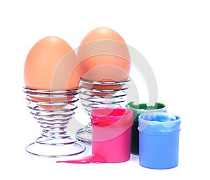 Isolated eggs and paint