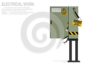 Isolated electrical cabinet on white background