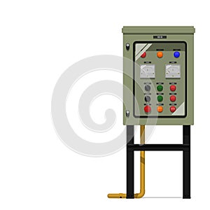 Isolated electrical control cabinet on white background