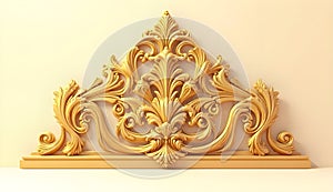 isolated Elegant Ornamental Gold Frame Element in Classic-AI Generated