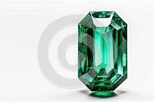 Isolated Emerald - White Background - Copy Space