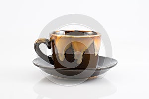 Isolated Empty brown Ceramics cup