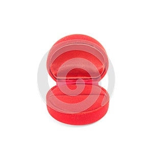 Isolated empty red ring box on white background