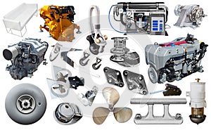 Isolated equipment and parts of modern yacht