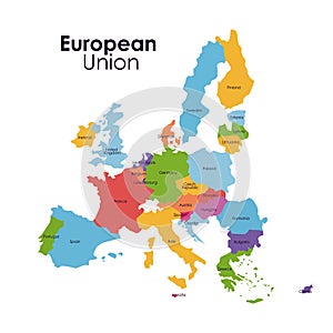 Isolated european union map design