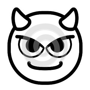 Isolated evil monochrome emoji icon