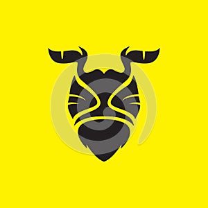 Isolated face lion black logo design vector graphic symbol icon sign illustration creative idea