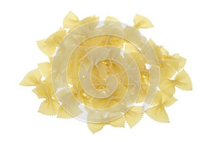 Isolated farfalle pasta