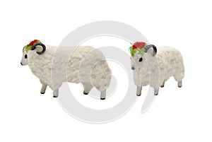 Isolated female sheep toy photo.