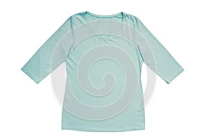 Isolated female T-shirt has light minty color
