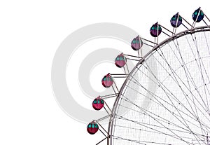 Isolated ferris wheel on white background