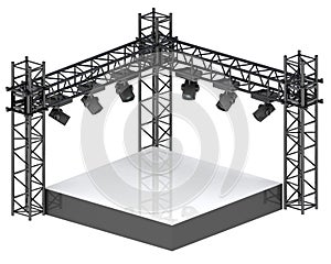 Isolated festival stage for musical performance