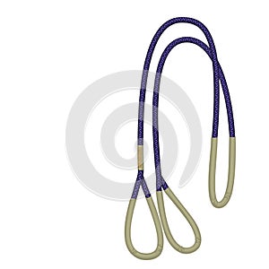 The isolated fiber rope on white background