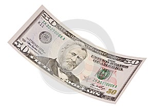 Isolated Fifty Dollar Bill