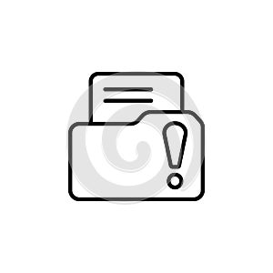 File folder icon with an exclamation sign