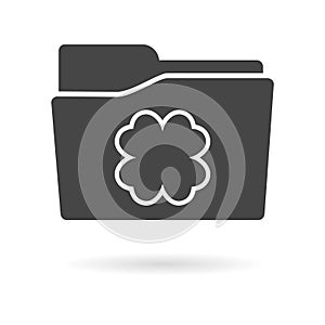 Isolated file folder icon with a leaf clower