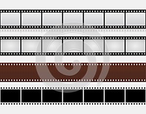 Isolated Filmstrips 35mm in Different Styles