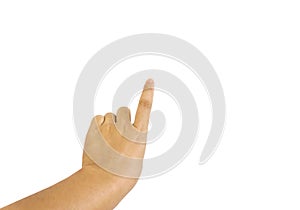 Isolated finger press, point or indicate