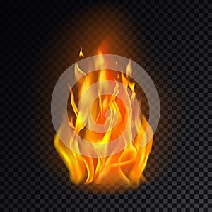 Isolated fire emoji on transparent background.