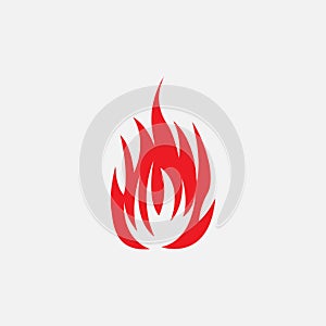Isolated fire flame emblem on a white background
