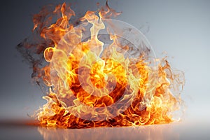Isolated fire flame on white background